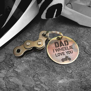 Motocross Keychain - To My Awesome Biker Dad - I Wheelie Love You - Gkbf18001