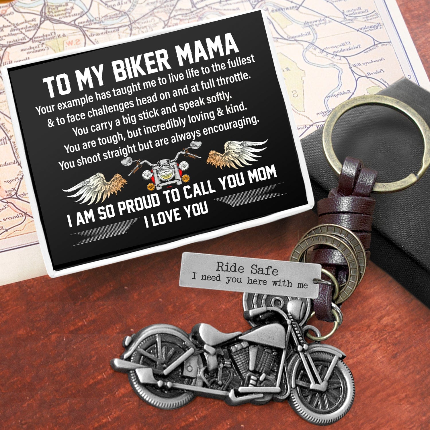 Wrapsify Dragon Keychain Holder - My Awesome Biker - Never Forget That I Love You - Gkcj26001
