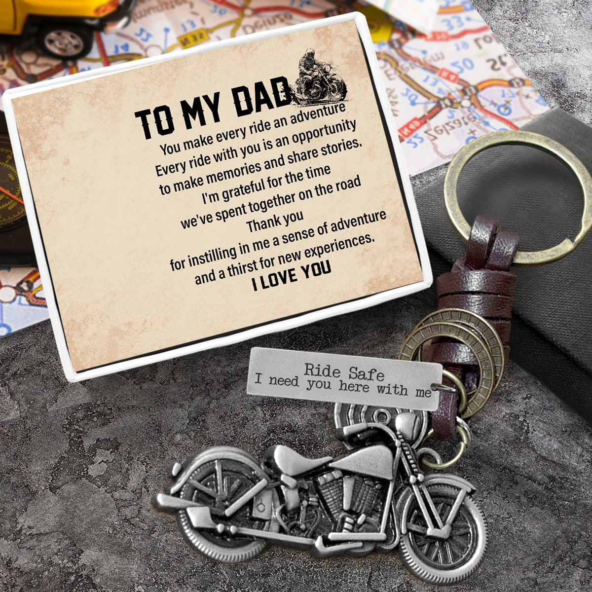 Motorcycle Keychain - Biker - To My Dad - Every Ride With You Is An Opportunity To Make Memories And Share Stories - Gkx18016