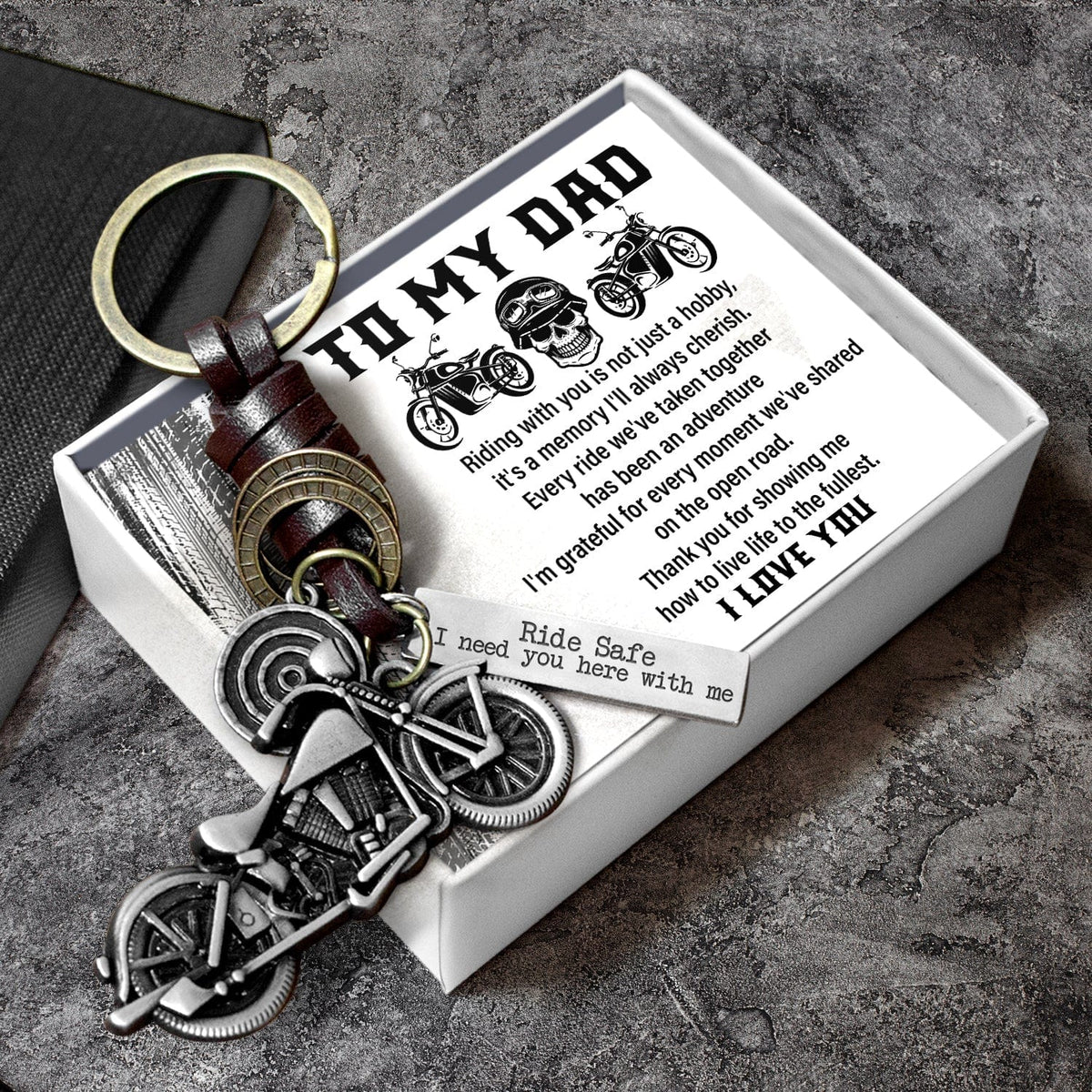 Motorcycle Keychain - Biker - To My Dad - I'm Grateful For Every Moment We've Shared On The Open Road - Gkx18012