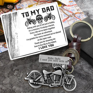 Motorcycle Keychain - Biker - To My Dad - I'm Grateful For Every Moment We've Shared On The Open Road - Gkx18012