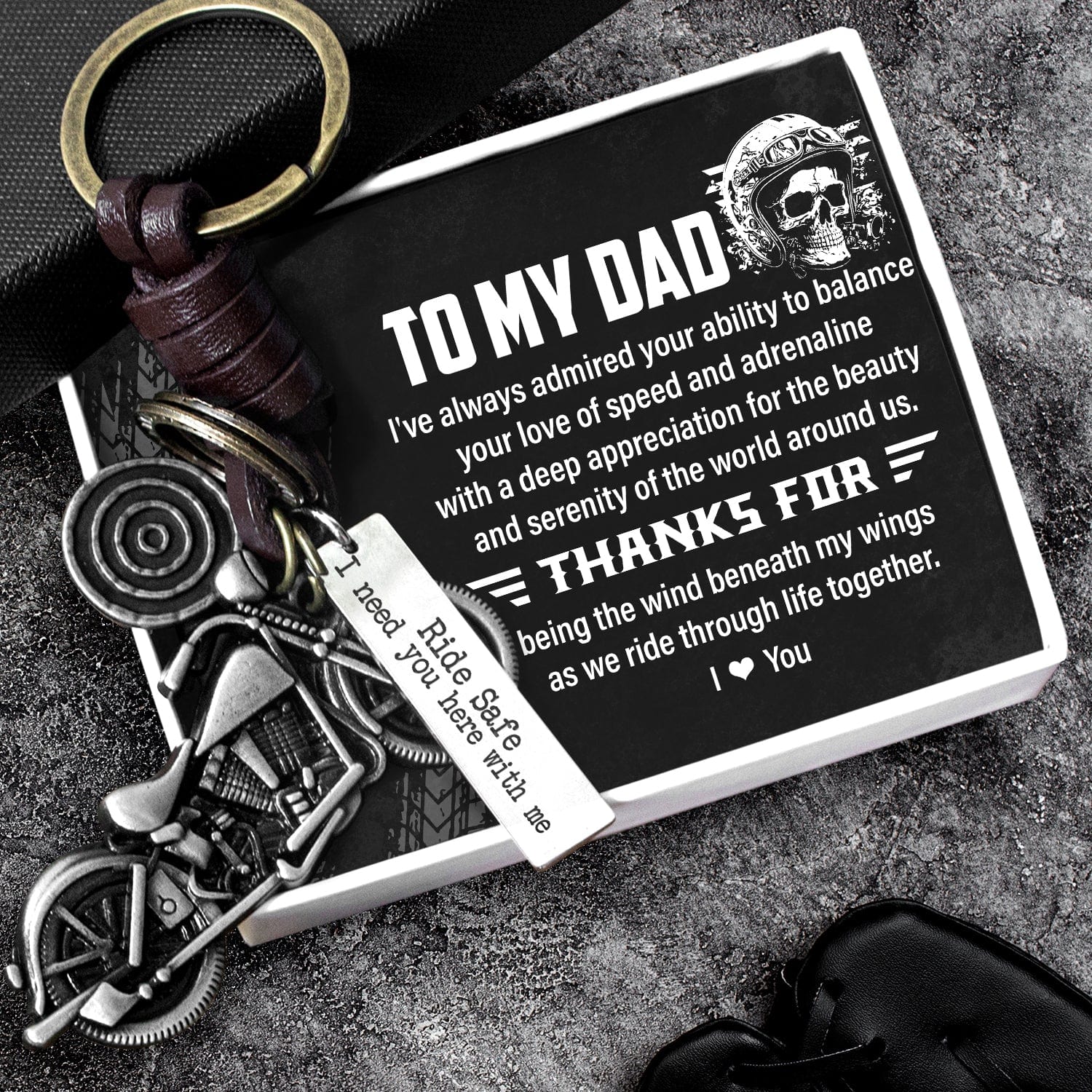 Motorcycle Keychain - Biker - To My Dad - I've Always Admired Your Ability To Balance - Gkx18014