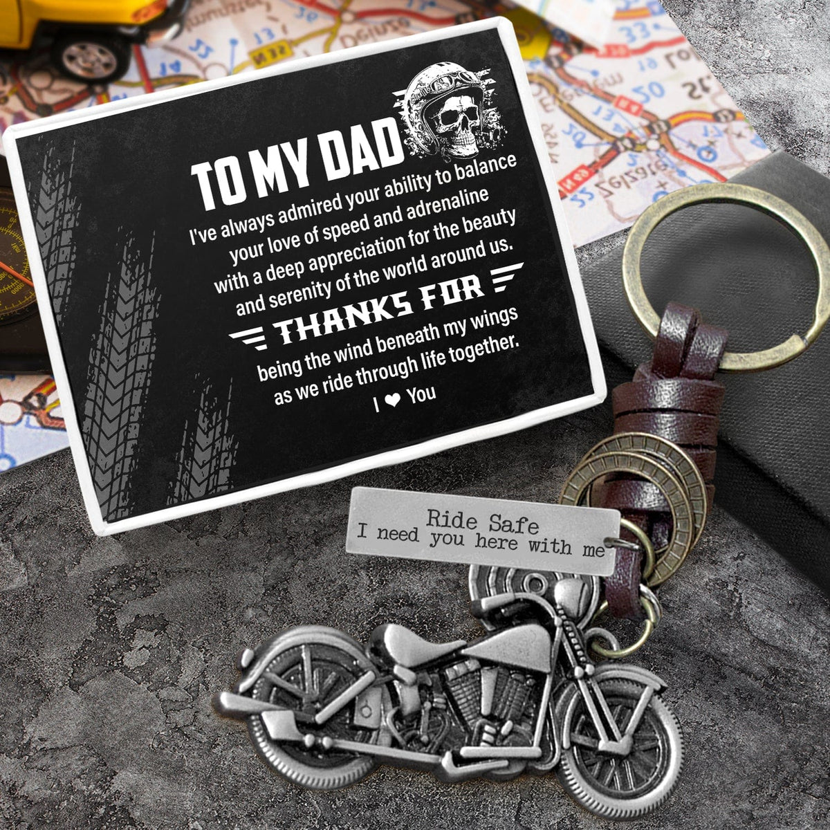 Motorcycle Keychain - Biker - To My Dad - I've Always Admired Your Ability To Balance - Gkx18014