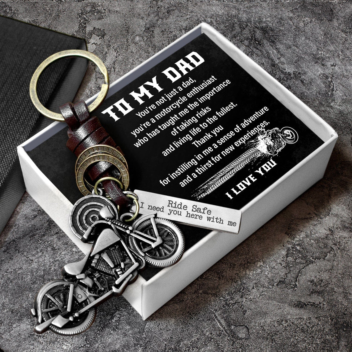 Motorcycle Keychain - Biker - To My Dad - Thank You For Instilling In Me A Sense Of Adventure - Gkx18015