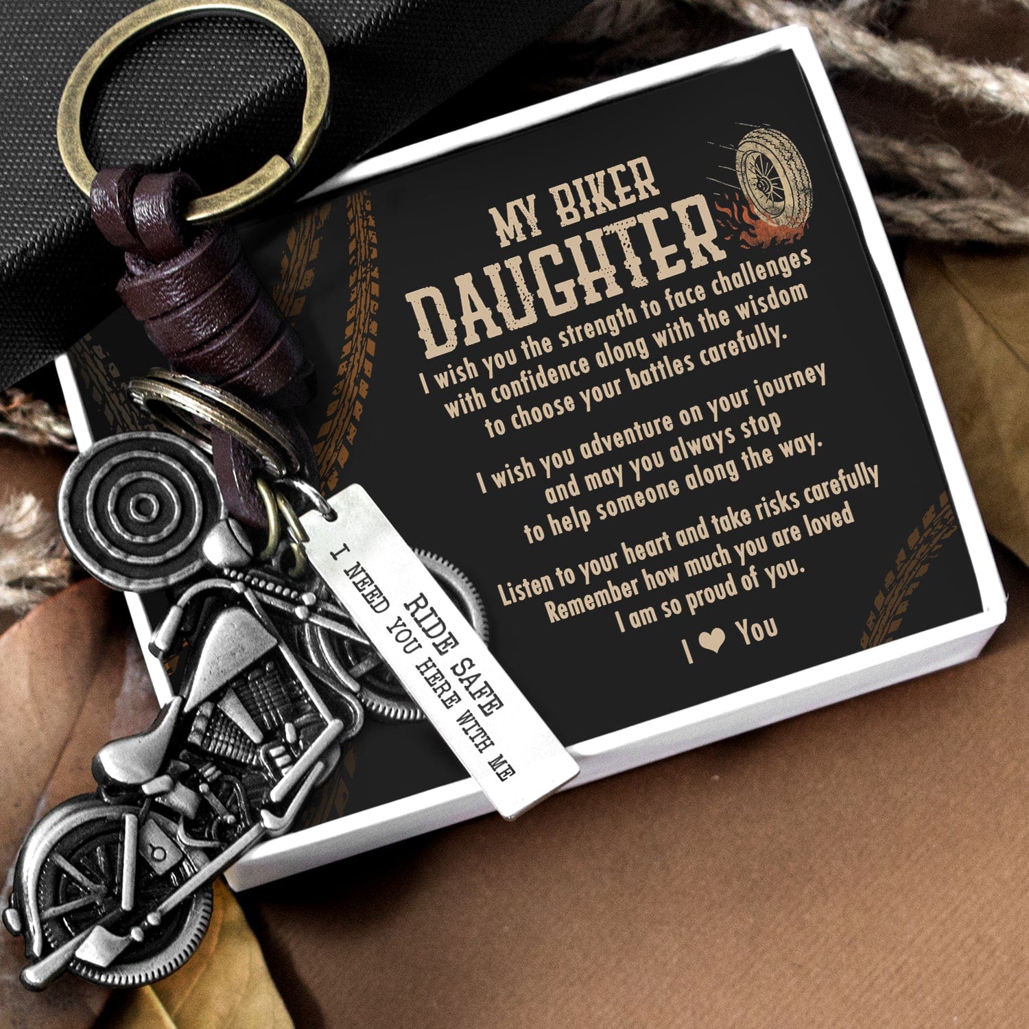 Motorcycle Keychain - Biker - To My Daughter - I Am So Proud Of You - Gkx17001