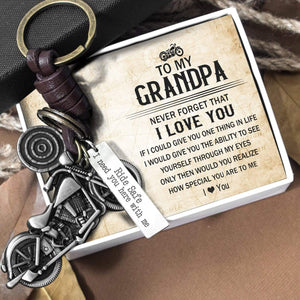 Motorcycle Keychain - Biker - To My Grandpa - I Love You - Gkx20002