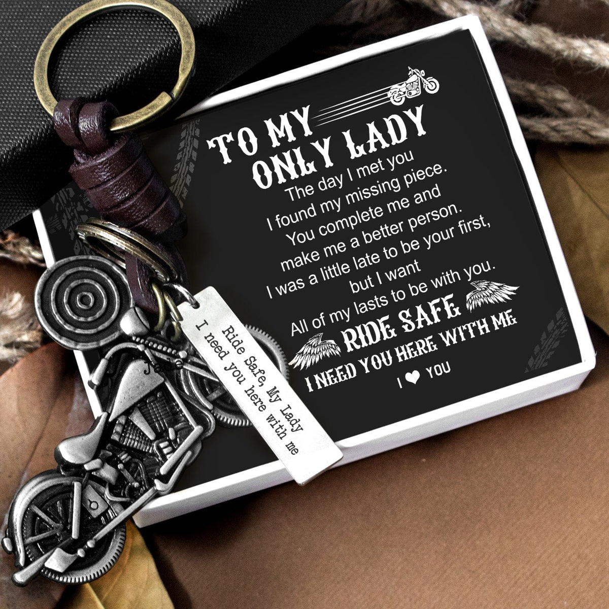 Motorcycle Keychain - Biker - To My Lady - I Love You - Gkx13006