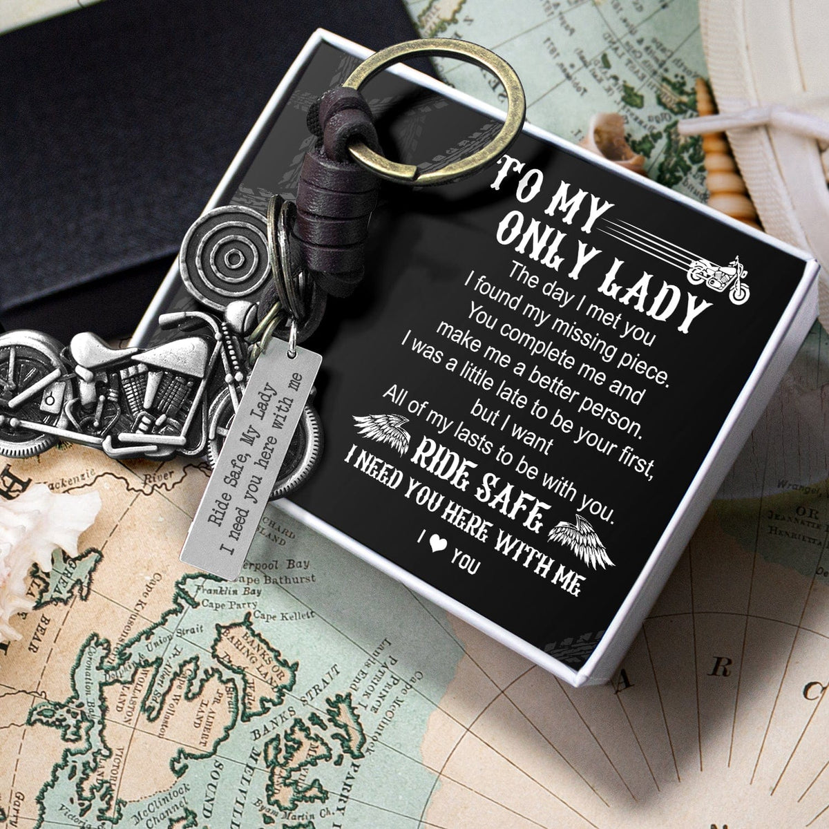 Motorcycle Keychain - Biker - To My Lady - I Love You - Gkx13006