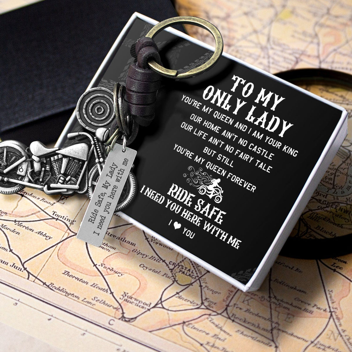 Motorcycle Keychain - Biker - To My Lady - I Love You - Gkx13007