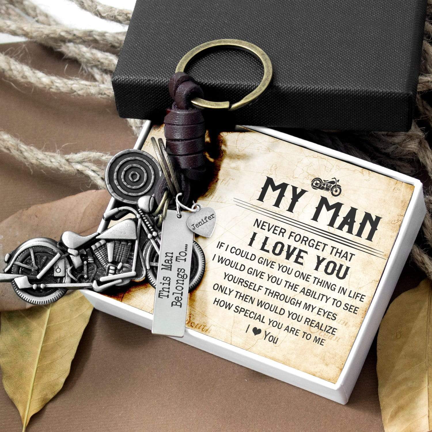 Personalized Motorcycle Keychain - Biker - To My Man - I Love You - Gk ...