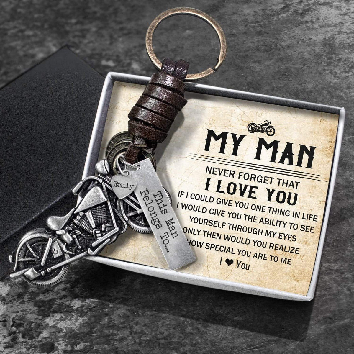 Motorcycle Keychain - Biker - To My Man - I Love You - Gkx26016