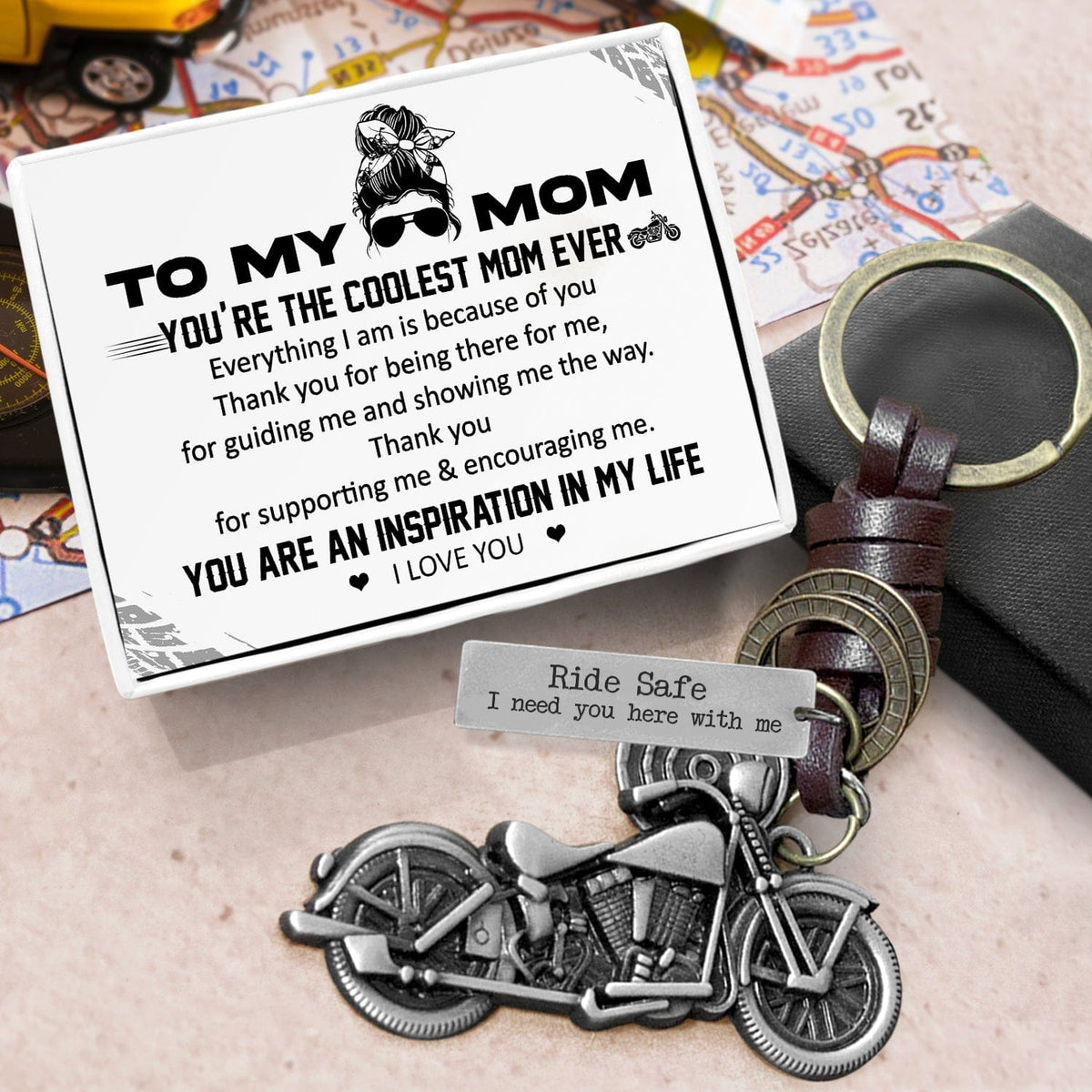 Wrapsify Classic Bike Keychain - to My Son from Mom - You Will Always Be My Little Boy - Gkt16013