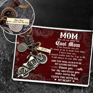 Motorcycle Keychain - To Mom - I Love You With All My Heart - Gkx19005