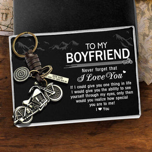 Motorcycle Keychain - To My Boyfriend - Ride Safe I Need You Here With Me - Gkx12001