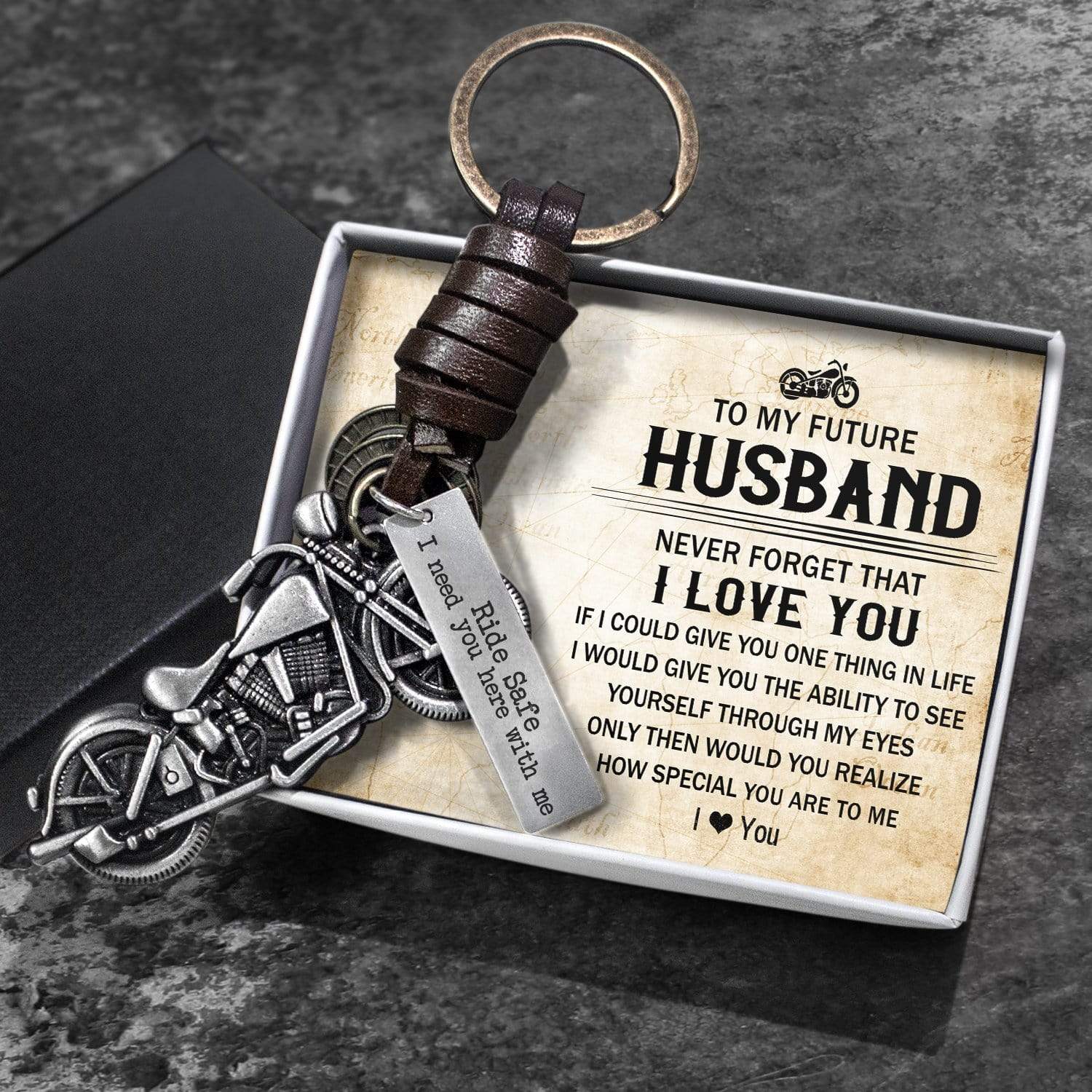 Motorcycle Keychain - To My Future Husband - Never Forget That I Love You - Gkx24005