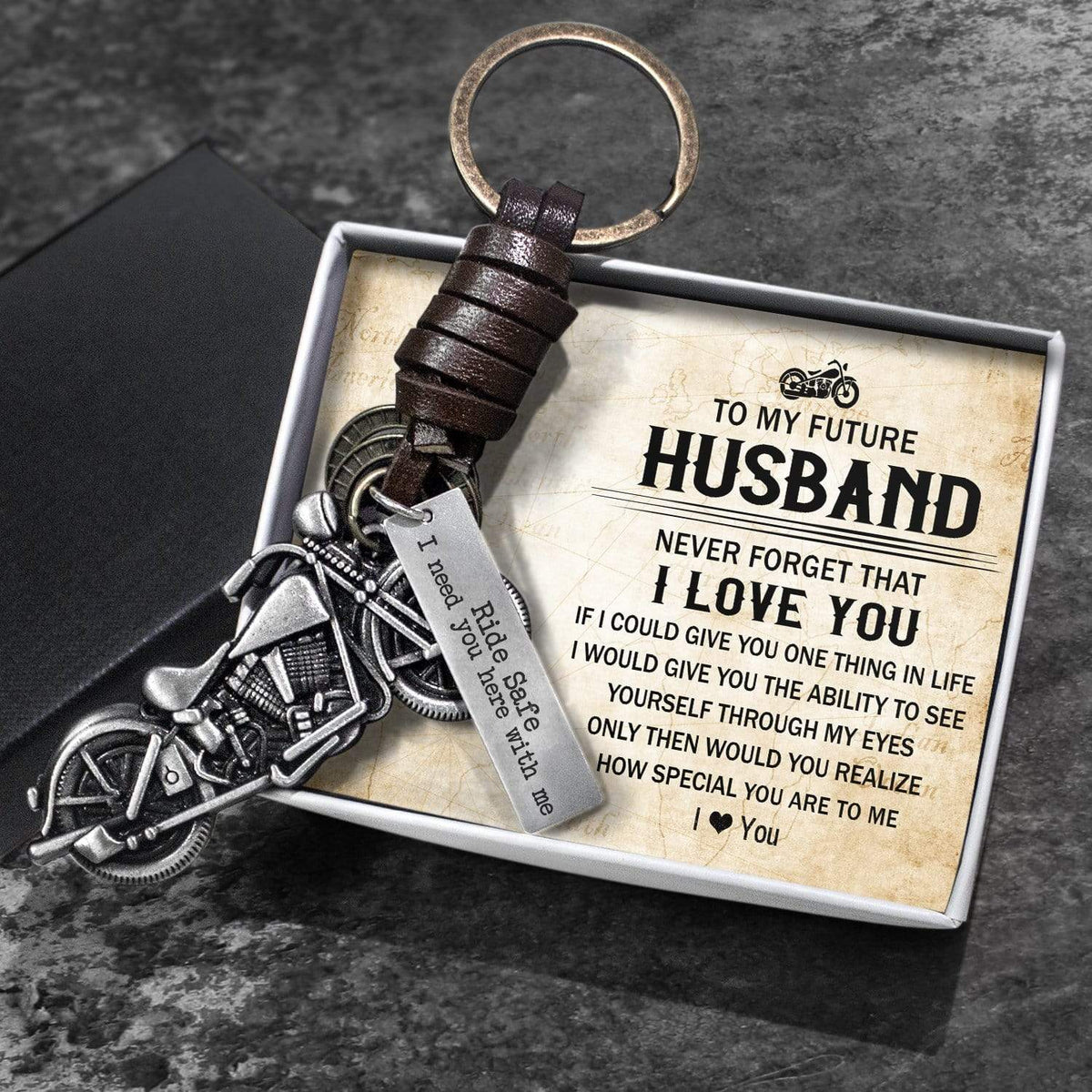 Motorcycle Keychain - To My Future Husband - Never Forget That I Love You - Gkx24005