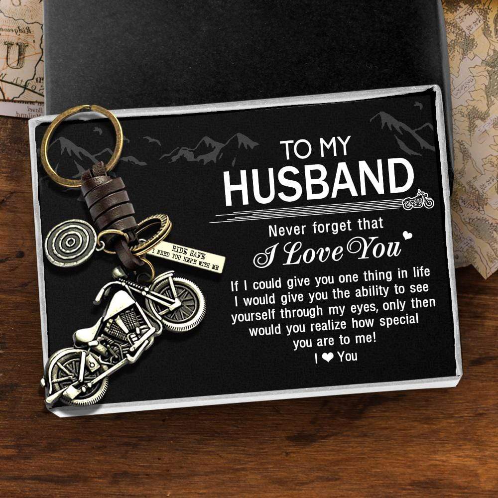 Motorcycle Keychain - To My Husband - Never Forget That I Love You - Gkx14004