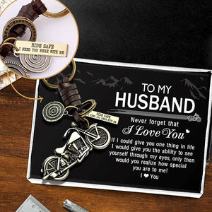 Motorcycle Keychain - To My Husband - Ride Safe I Need You Here With Me - Gkx14001