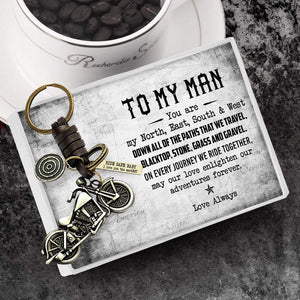 Motorcycle Keychain - To My Man - Ride Safe, Baby I Love You The Mostest - Gkx26013