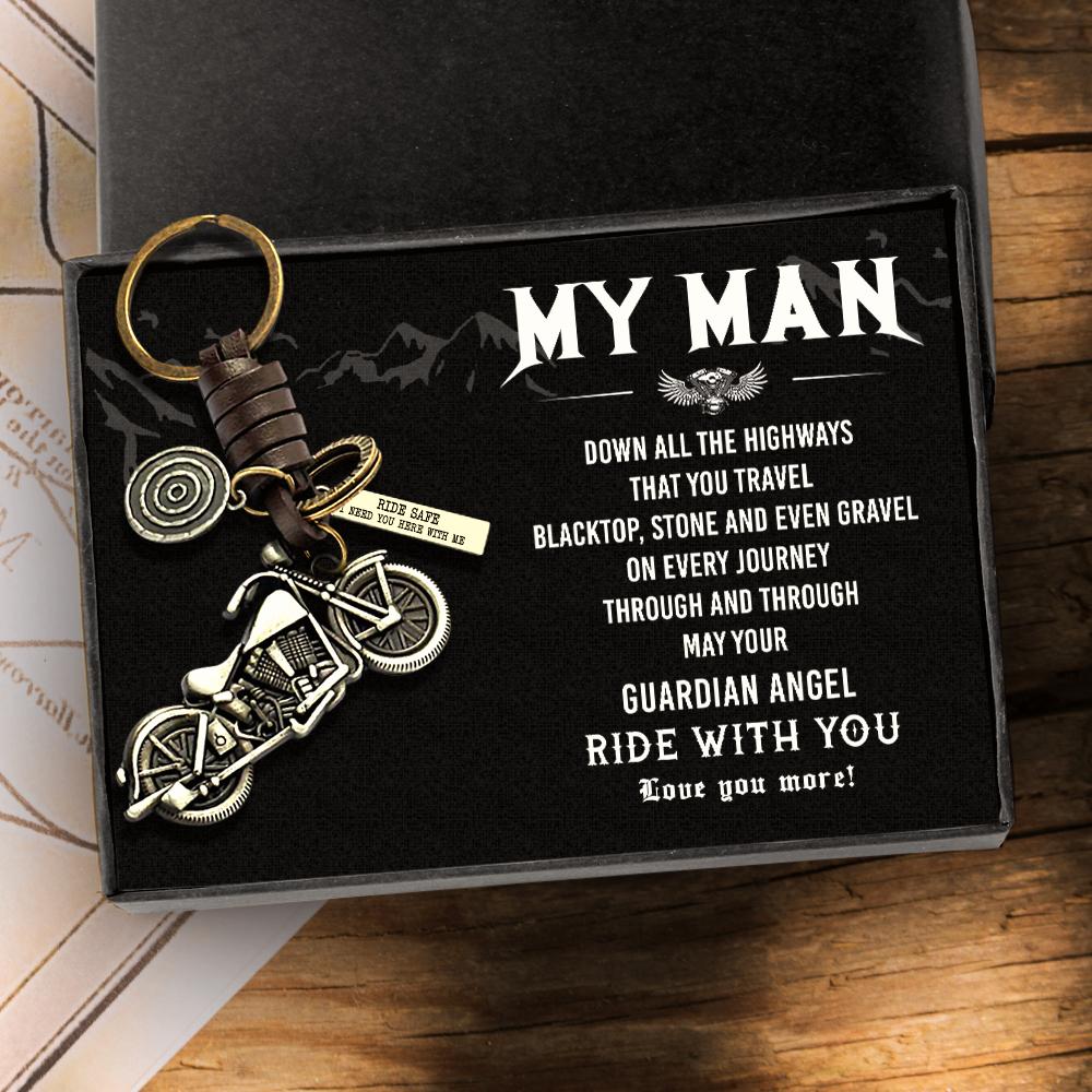 Motorcycle Keychain - To My Man - Ride Safe I Need You Here With Me - Gkx26003