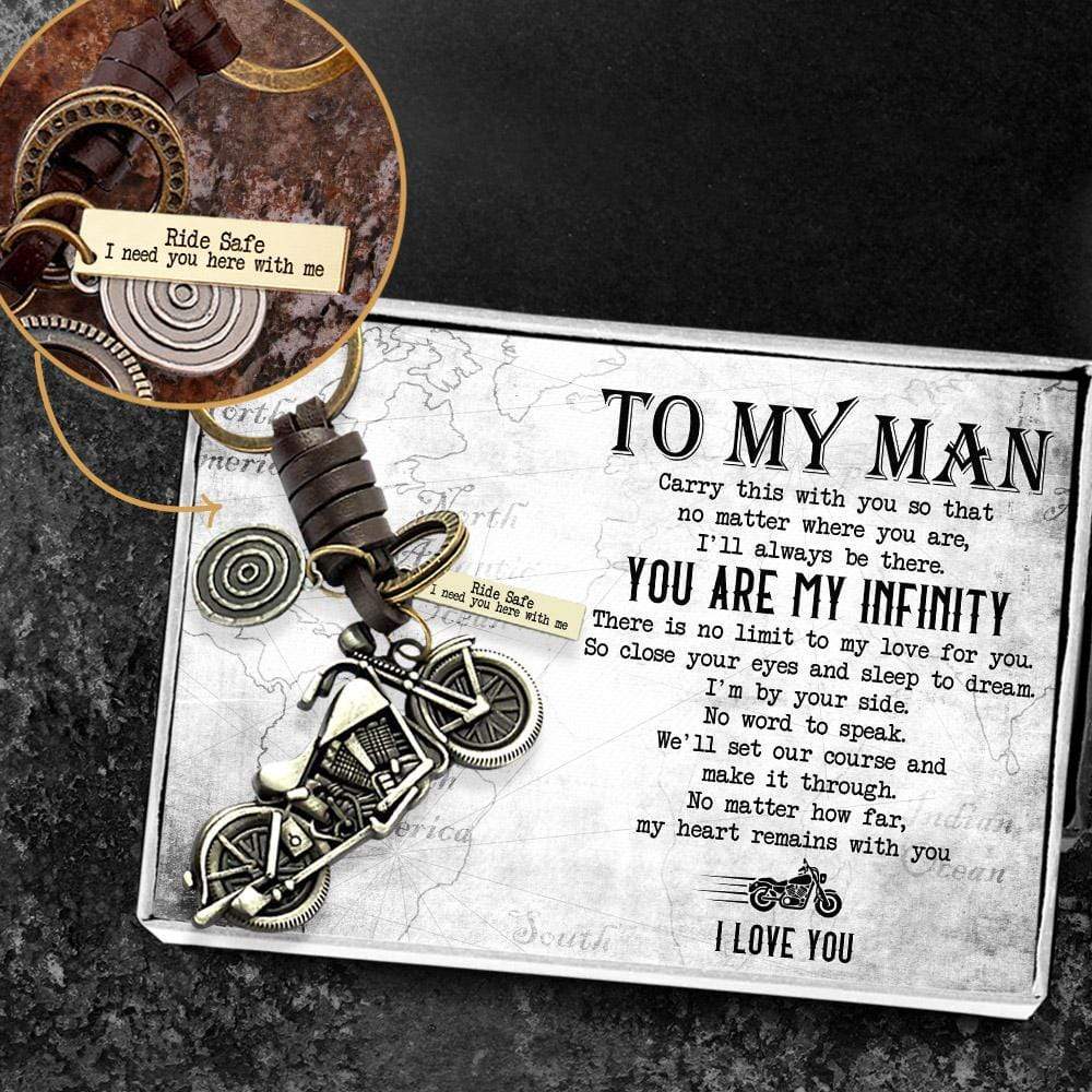 Motorcycle Keychain - To My Man - Ride Safe, I Need You Here With Me - Gkx26015