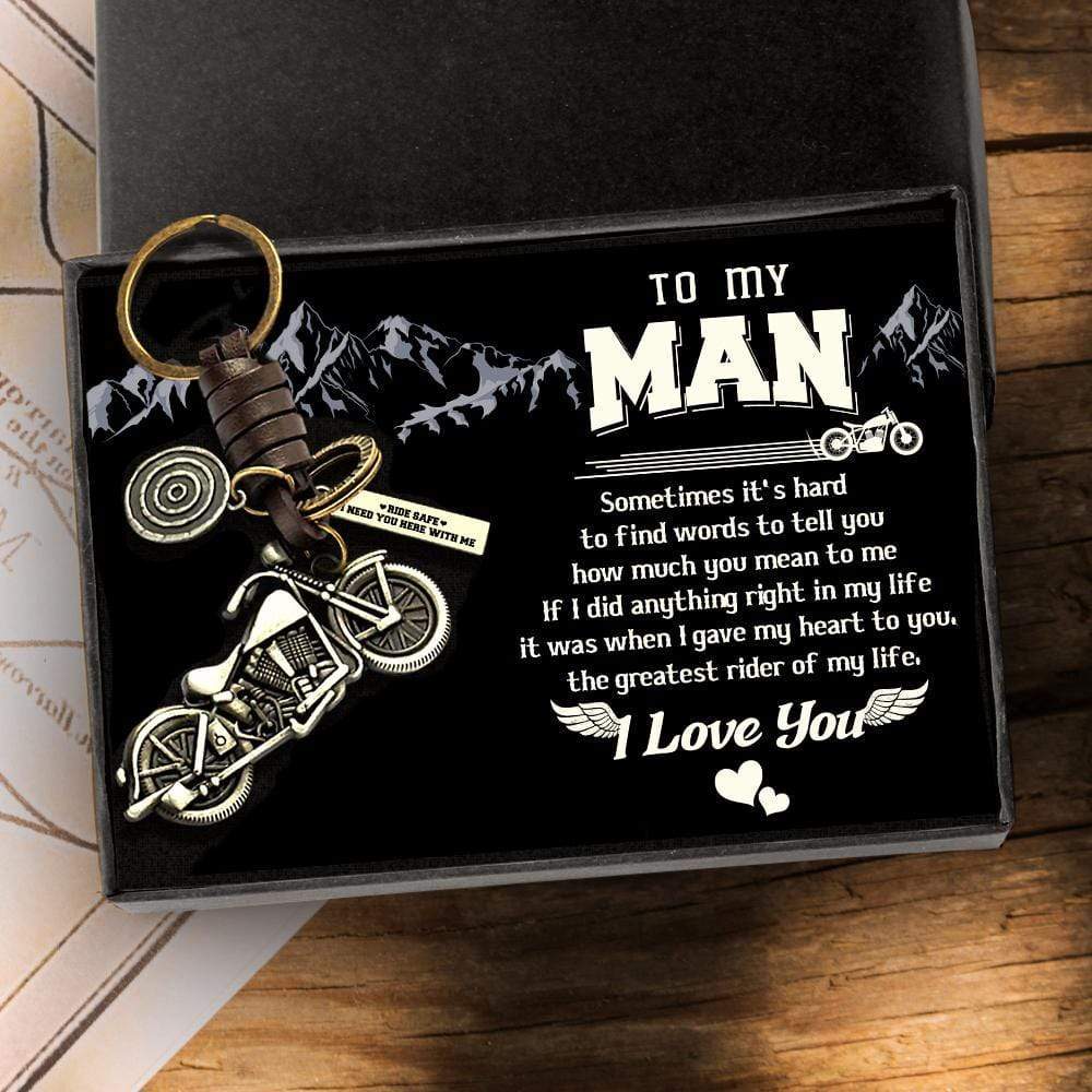 Motorcycle Keychain - To My Man - The Greatest Rider Of My Life - Gkx26006