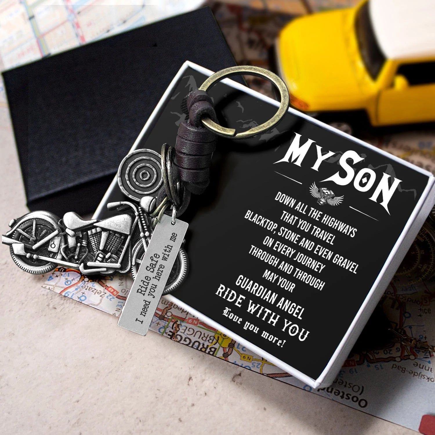 Motorcycle Keychain - To My Son - Ride Safe I Need You Here With Me - Gkx16001