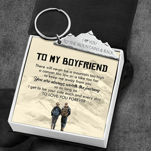 Mountain Keychain - Hiking - To My Boyfriend - Love You Forever - Gkzv12002