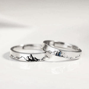Mountain Sea Couple Promise Ring - Adjustable Size Ring - Family - To My Girlfriend - Love You Still - Grlj13002