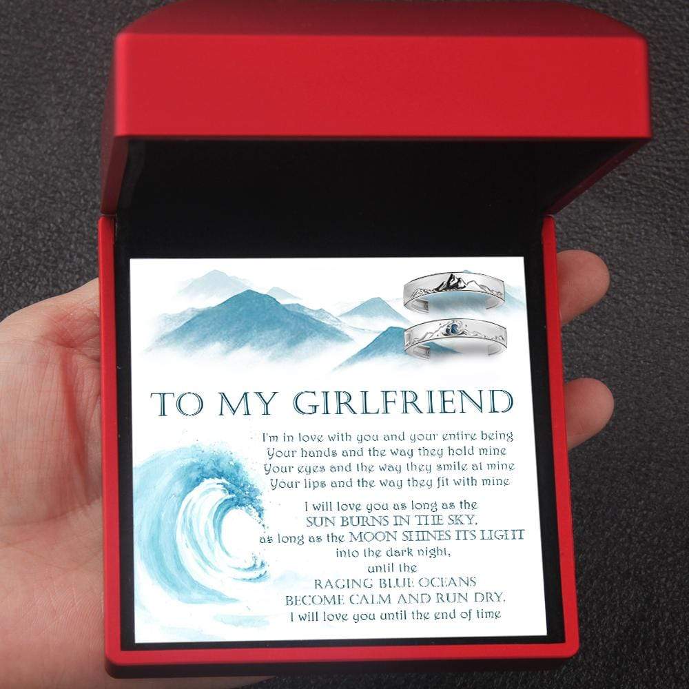 Mountain Sea Couple Promise Ring - Adjustable Size Ring - Travel - To My Girlfriend - I'm In Love With You - Grlj13004
