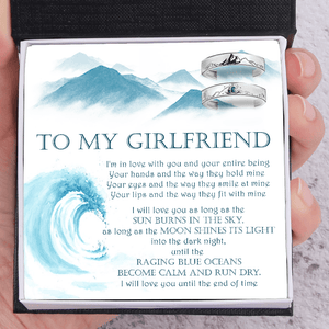 Mountain Sea Couple Promise Ring - Adjustable Size Ring - Travel - To My Girlfriend - I'm In Love With You - Grlj13004