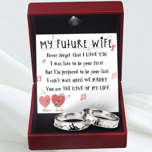 Mountain Sea Couple Promise Ring - Family - To My Future Wife - I Can't Wait Until We Marry - Grlj25001