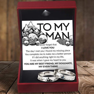 Mountain Sea Couple Promise Ring - Family - To My Man - How Much You Mean To Me - Grlj26002