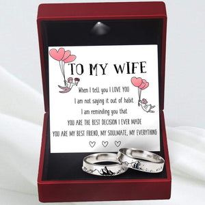 Mountain Sea Couple Promise Ring - Family - To My Wife - You Are The Best Decision I Ever Made - Grlj15001