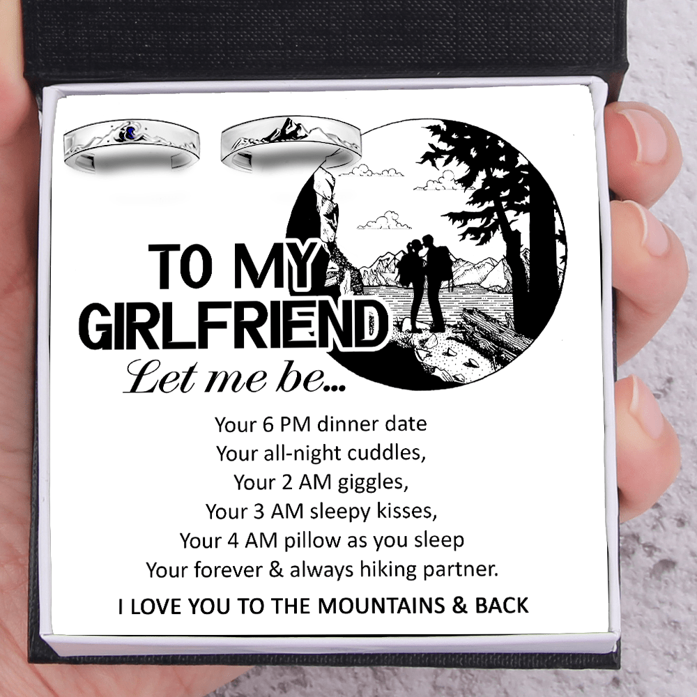 Mountain Sea Couple Ring - Adjustable Size Ring - Hiking - To My Girlfriend - Your Forever & Always Hiking Partner - Grlj13006