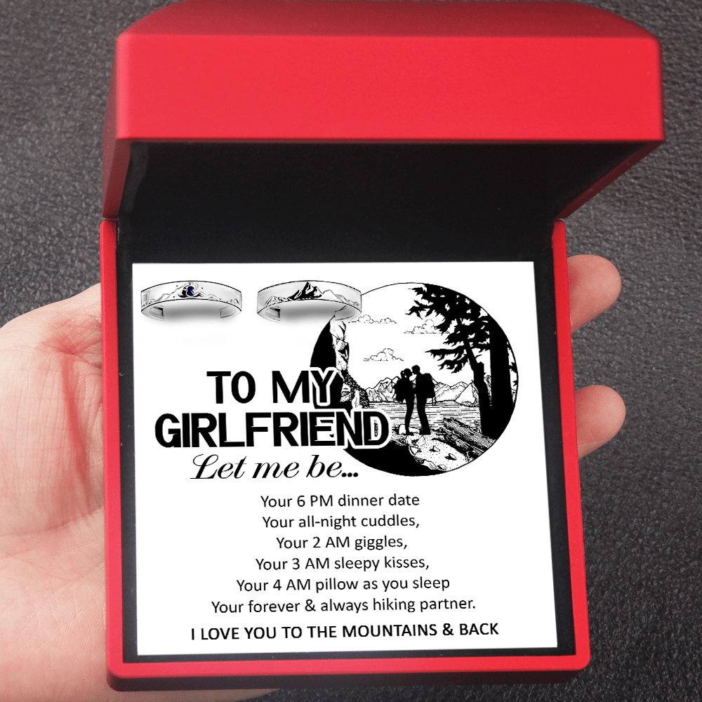 Mountain Sea Couple Ring - Adjustable Size Ring - Hiking - To My Girlfriend - Your Forever & Always Hiking Partner - Grlj13006