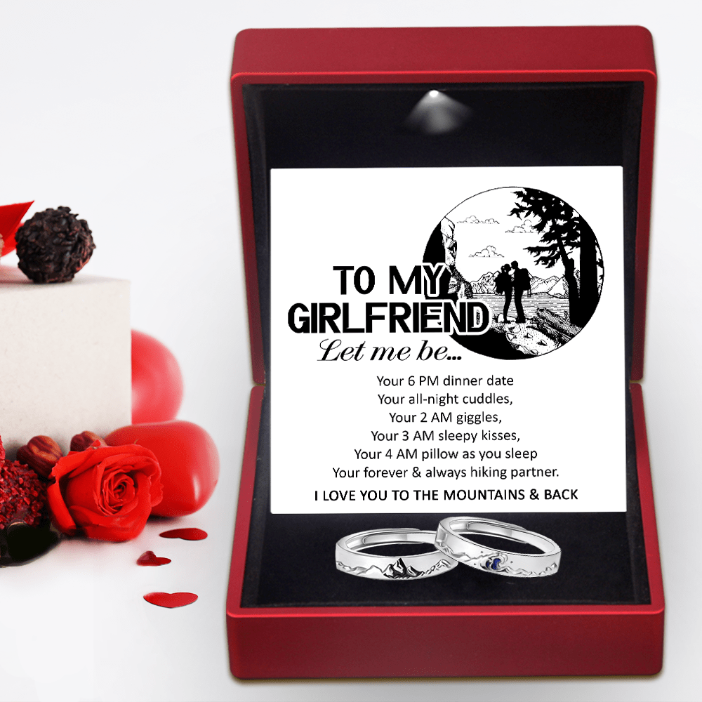 Mountain Sea Couple Ring - Adjustable Size Ring - Hiking - To My Girlfriend - Your Forever & Always Hiking Partner - Grlj13006