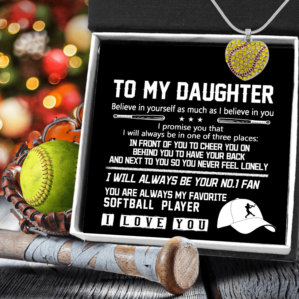 New Softball Heart Necklace - Softball - To My Daughter - I Love You - Gnep17013