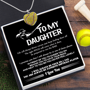 New Softball Heart Necklace - Softball - To My Daughter - I Will Always Be Your No.1 Fan - Gnep17014