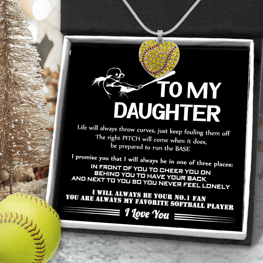 New Softball Heart Necklace - Softball - To My Daughter - I Will Always Be Your No.1 Fan - Gnep17014