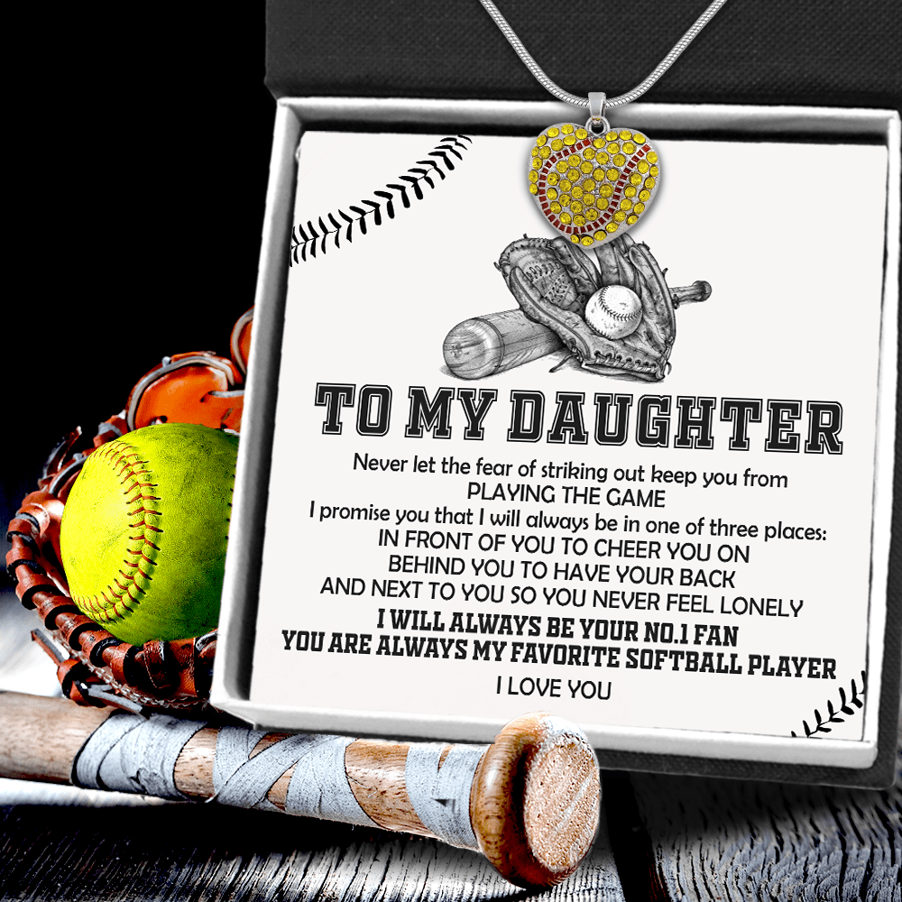 New Softball Heart Necklace - Softball - To My Daughter - I Will Always Be Your No.1 Fan - Gnep17019