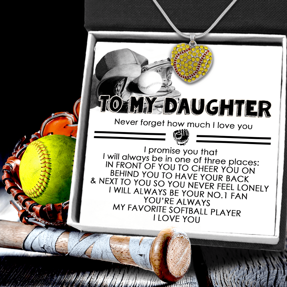 New Softball Heart Necklace - Softball - To My Daughter - I Will Always Behind You To Have Your Back - Gnep17020