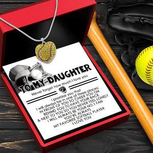 New Softball Heart Necklace - Softball - To My Daughter - I Will Always Behind You To Have Your Back - Gnep17020