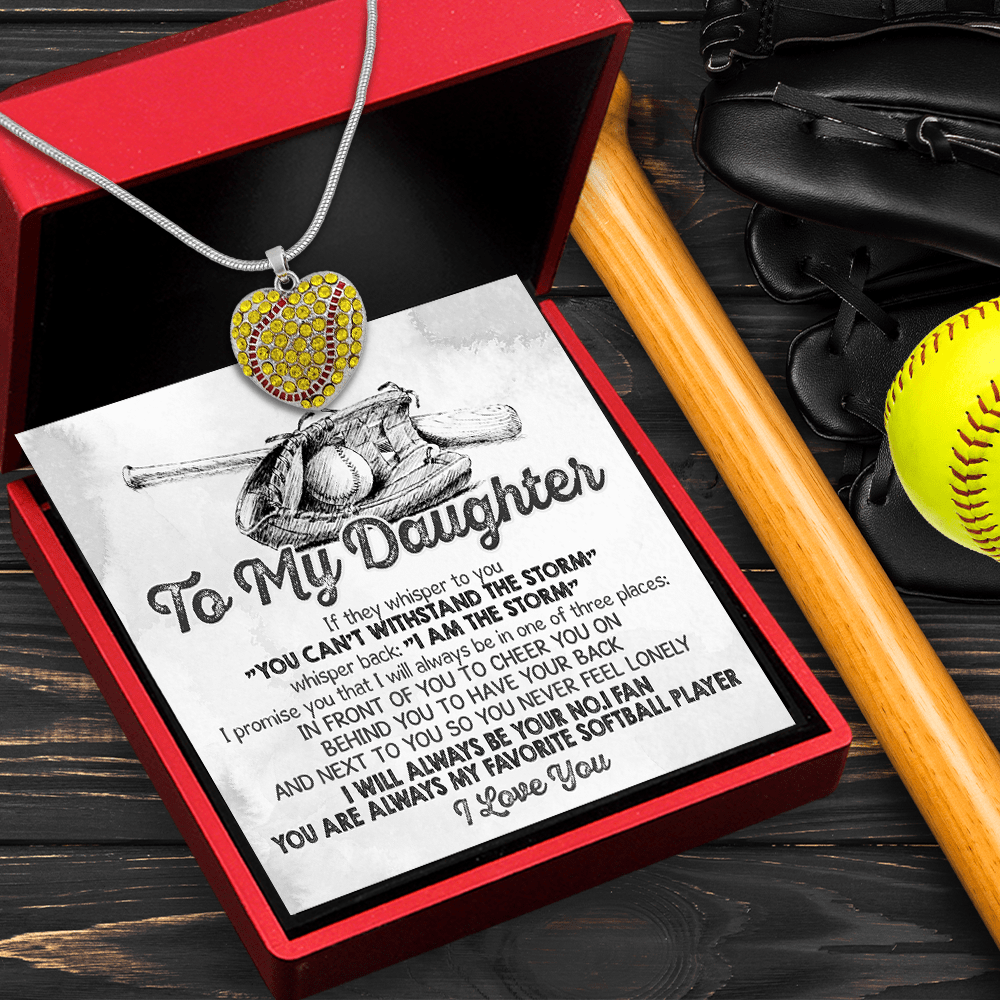 New Softball Heart Necklace - Softball - To My Daughter - You Are Always My Favorite Softball Player - Gnep17018