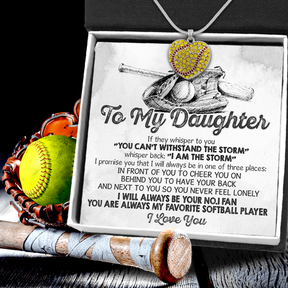 New Softball Heart Necklace - Softball - To My Daughter - You Are Always My Favorite Softball Player - Gnep17018