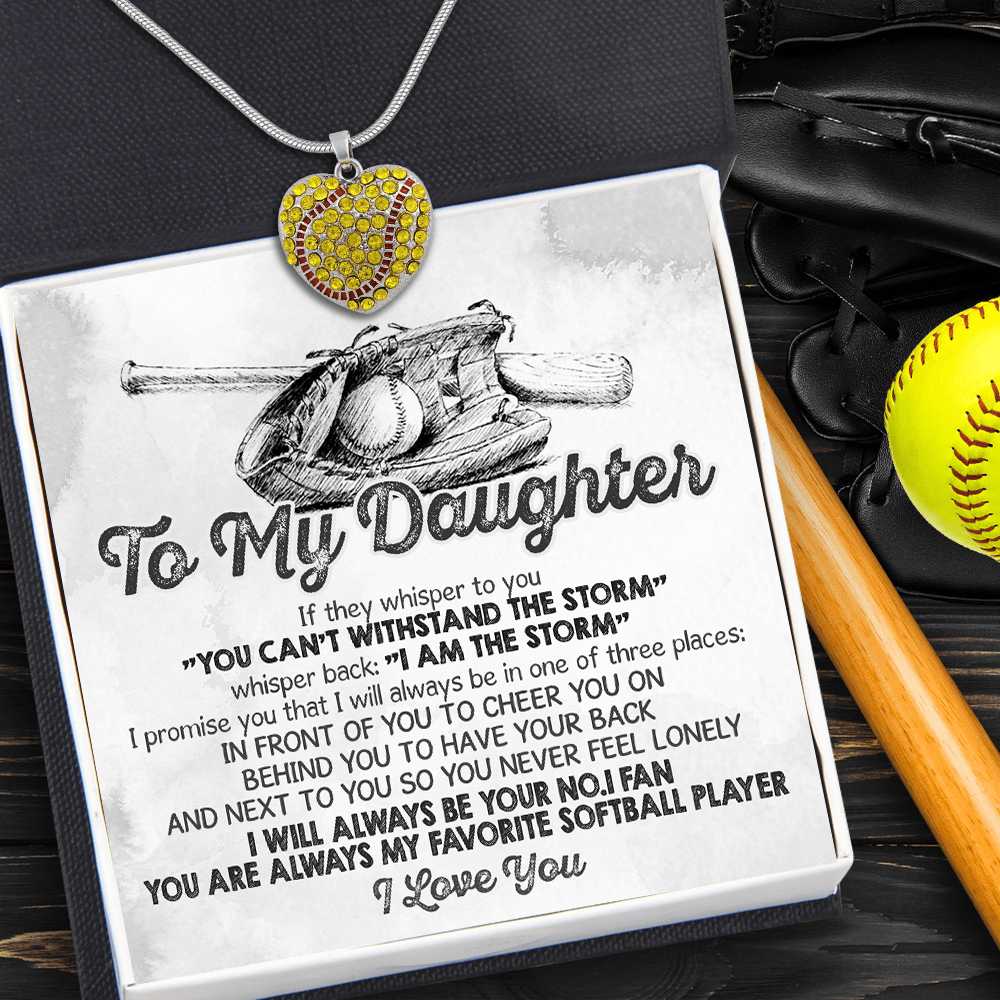 New Softball Heart Necklace - Softball - To My Daughter - You Are Always My Favorite Softball Player - Gnep17018