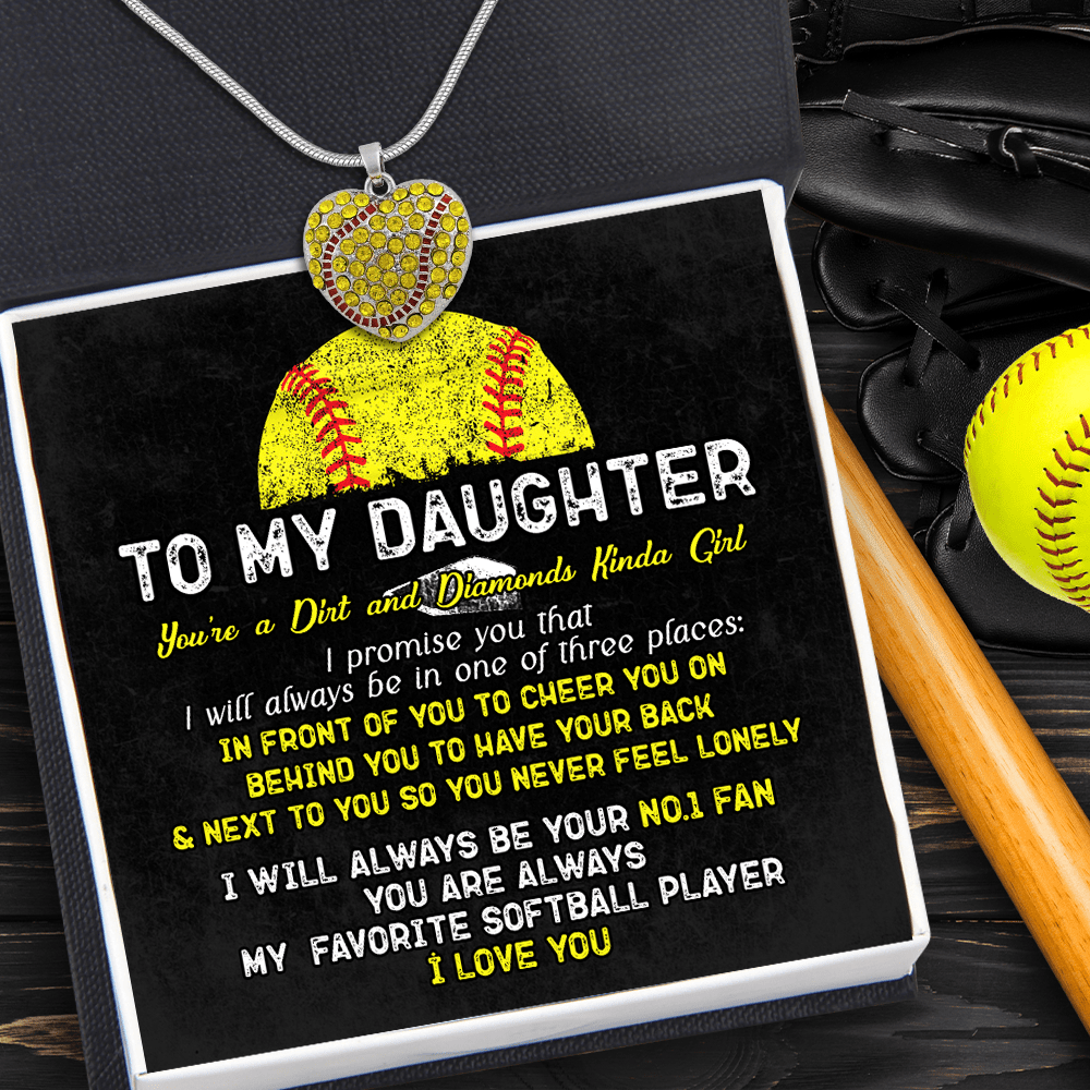 New Softball Heart Necklace - Softball - To My Daughter - You Are Always My Favorite Softball Player - Gnep17023