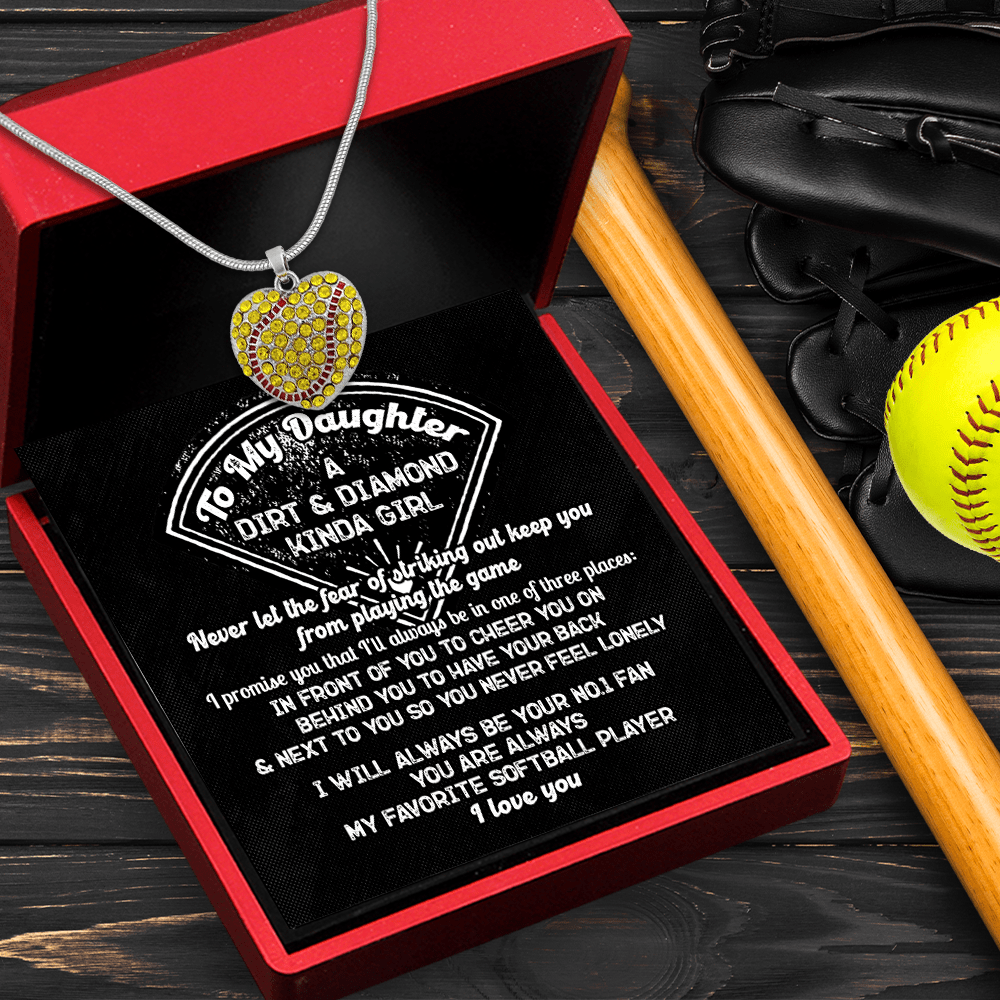 New Softball Heart Necklace - Softball - To My Daughter - You Are Always My Favorite Softball Player - Gnep17024