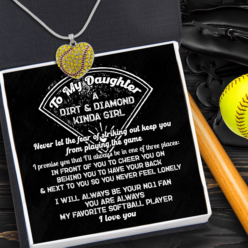 New Softball Heart Necklace - Softball - To My Daughter - You Are Always My Favorite Softball Player - Gnep17024