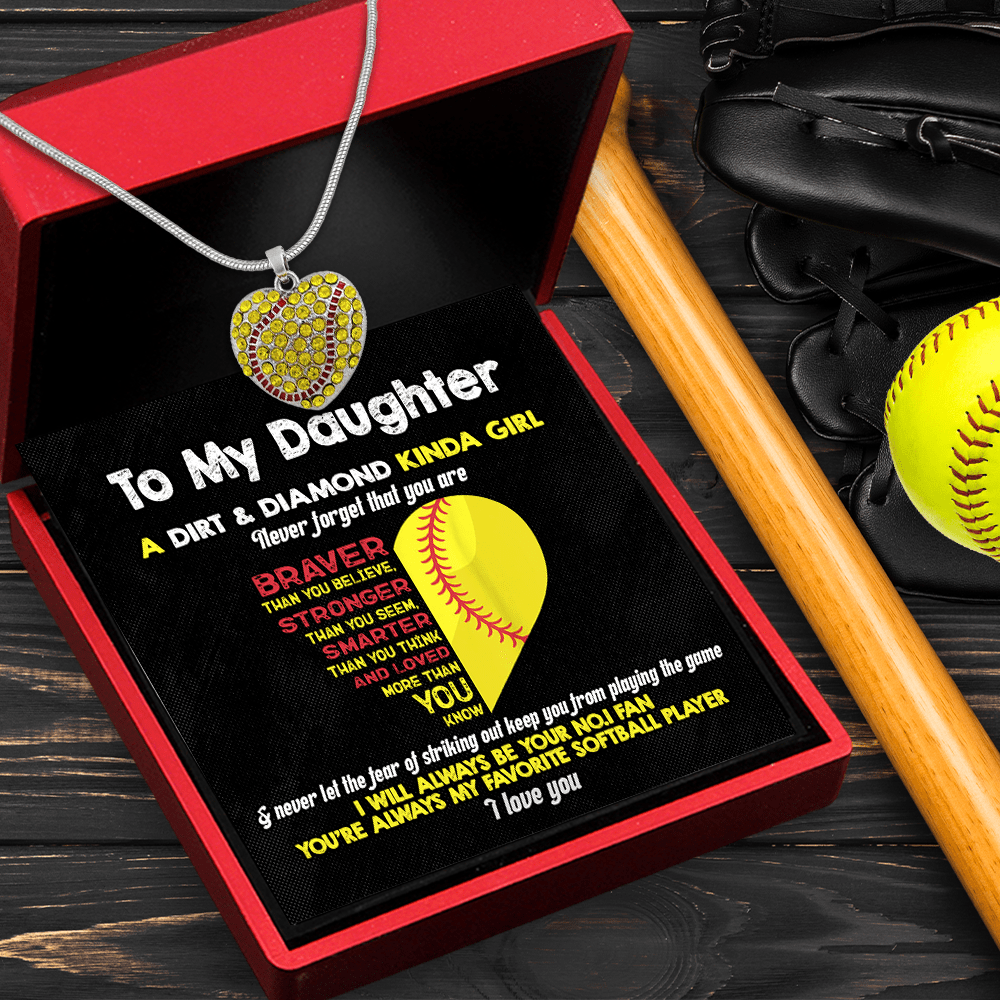 New Softball Heart Necklace - Softball - To My Daughter - You Are Always My Favorite Softball Player - Gnep17025